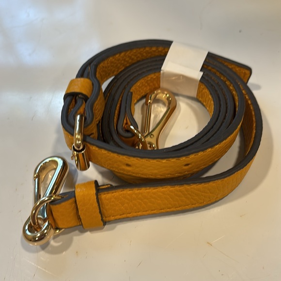 Vince Camuto Pebbled Leather Mandi Drawstring Bucket Shoulder Bag in Mustard - Picture 11 of 11